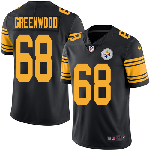 Men's Elite L.C. Greenwood Nike Jersey Black - #68 Rush NFL Pittsburgh Steelers